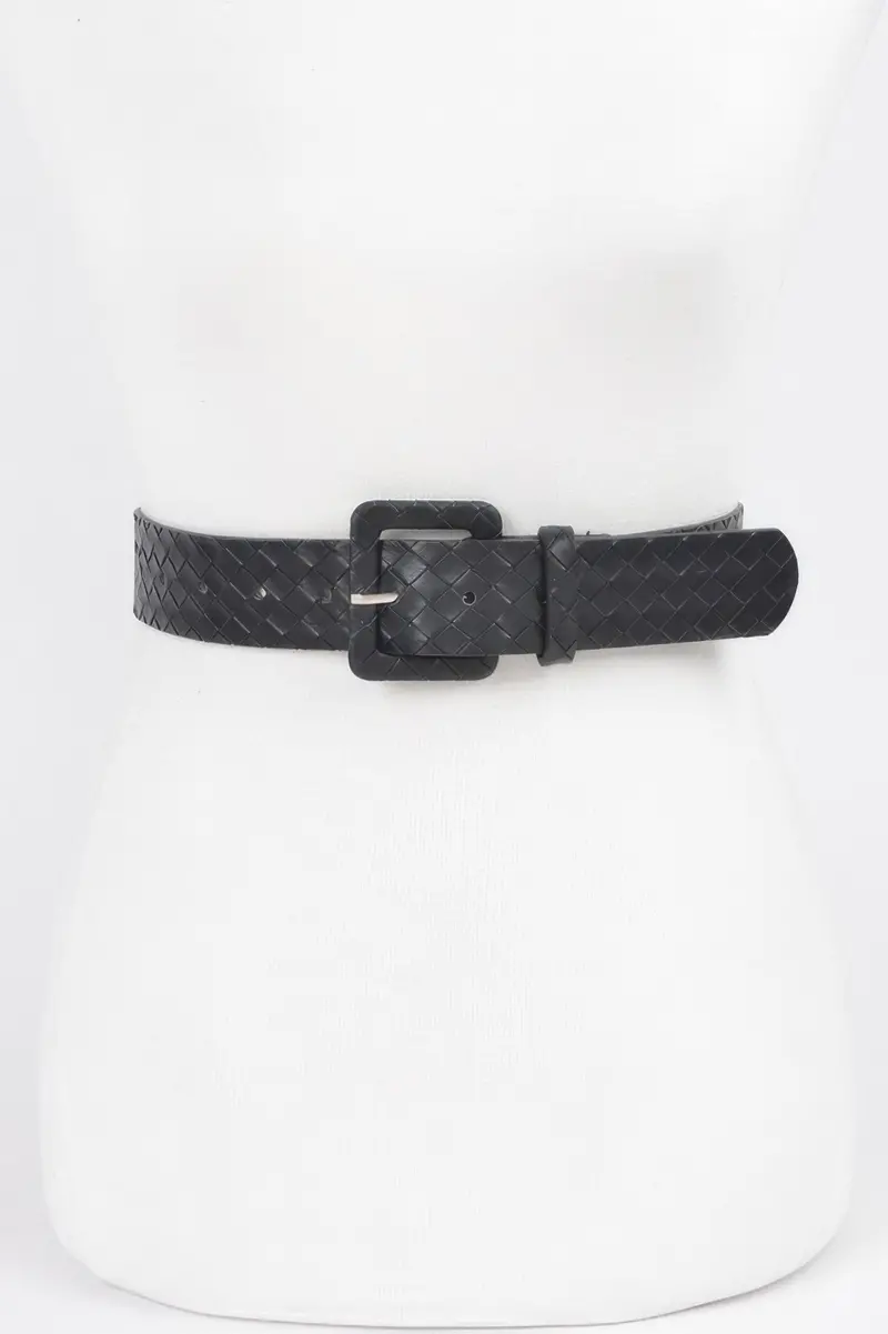 Faux Leather Braided Embossed Belt 1