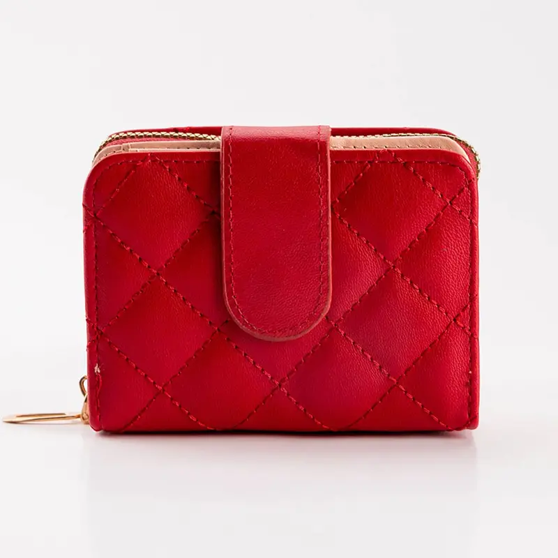 Faux Leather Compact Quilted Card Organizer Wallet 1
