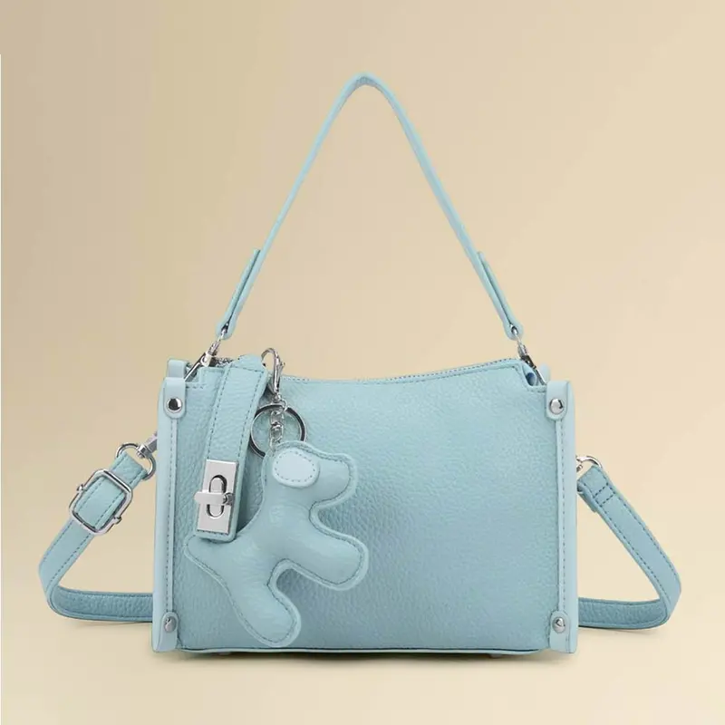 Faux Leather Dog Bag Charm Mini Shoulder Crossbody Bag 1