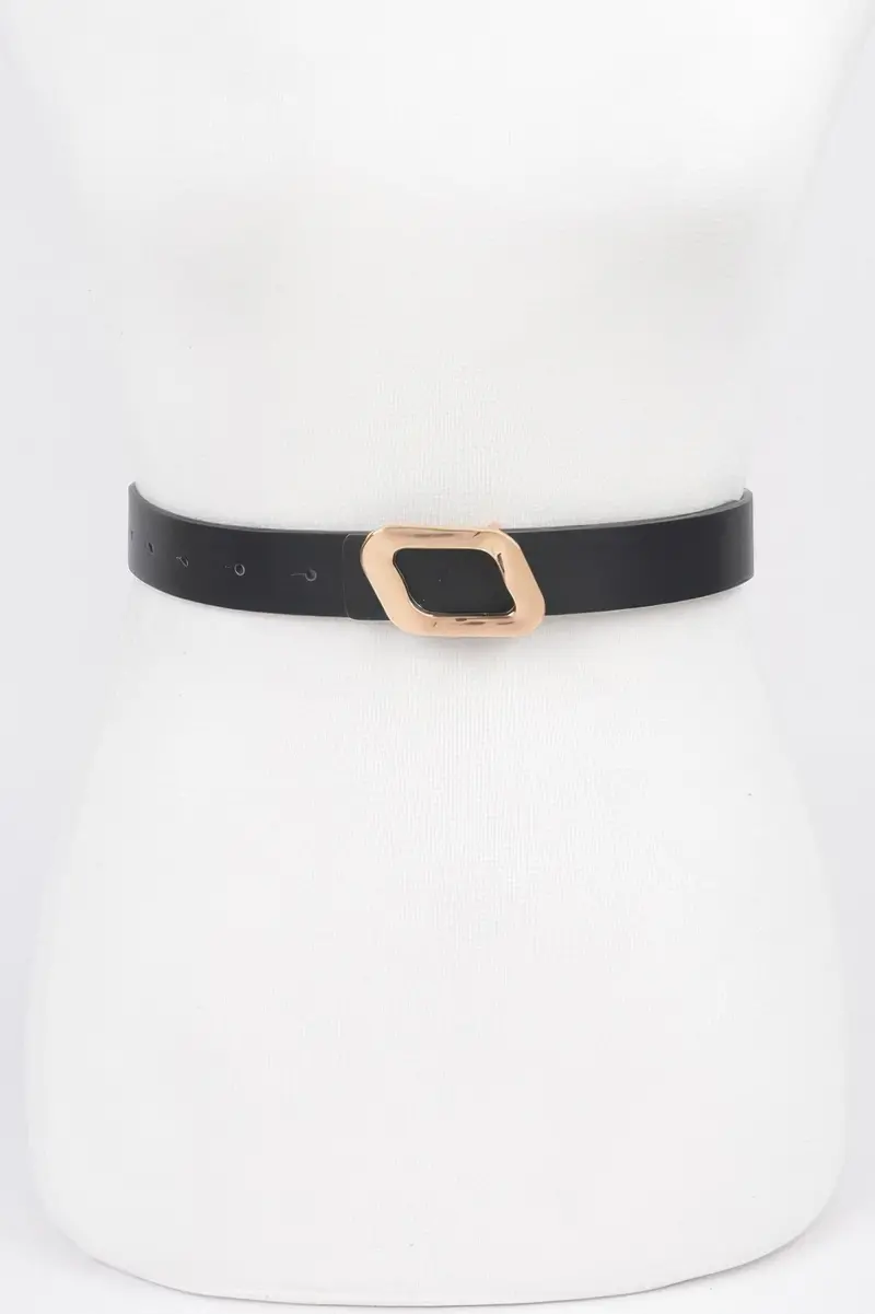 Faux Leather Metal Buckle Belt 1