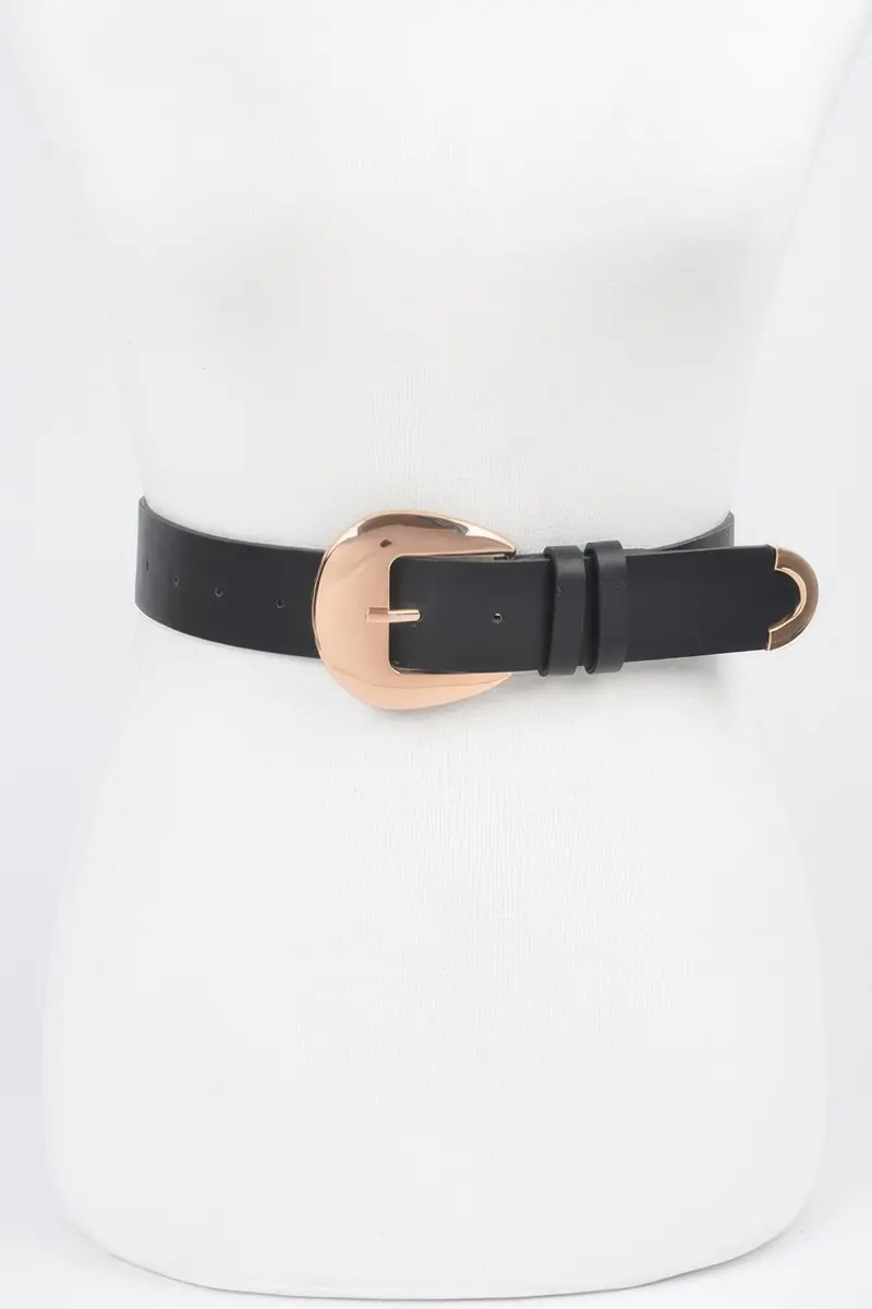 Faux Leather Metal Buckle Belt 1