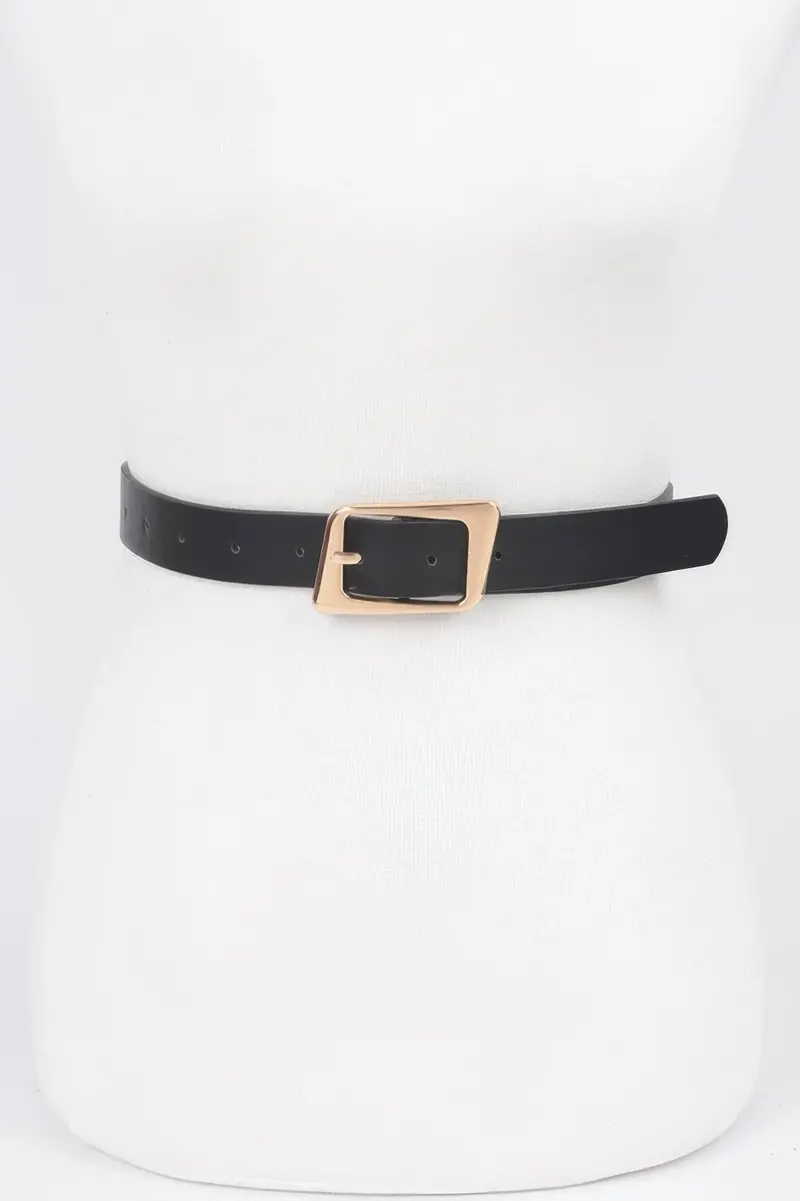Faux Leather Metal Buckle Belt 1