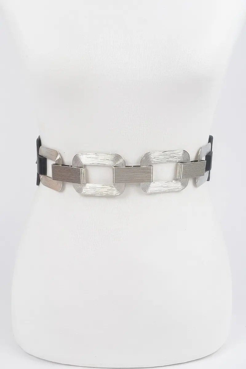 Faux Leather Multi Metal Buckle Plus Size Belt 1