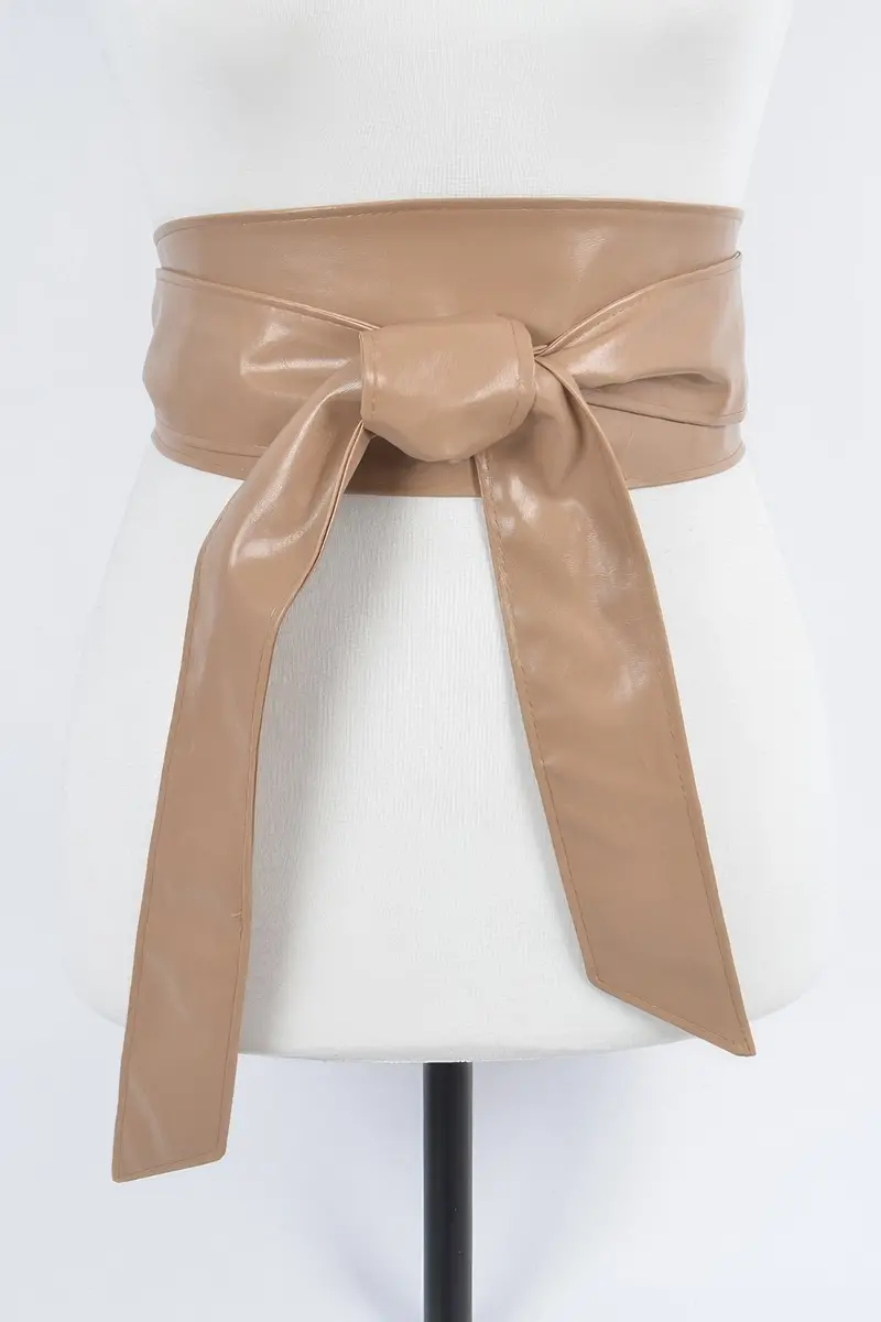 Faux Leather Tie Up Belt 1
