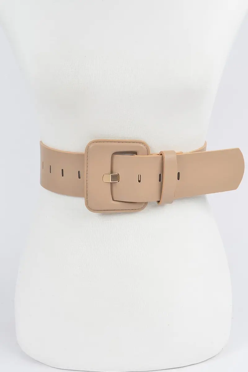 Faux Leather Wide Belt 1