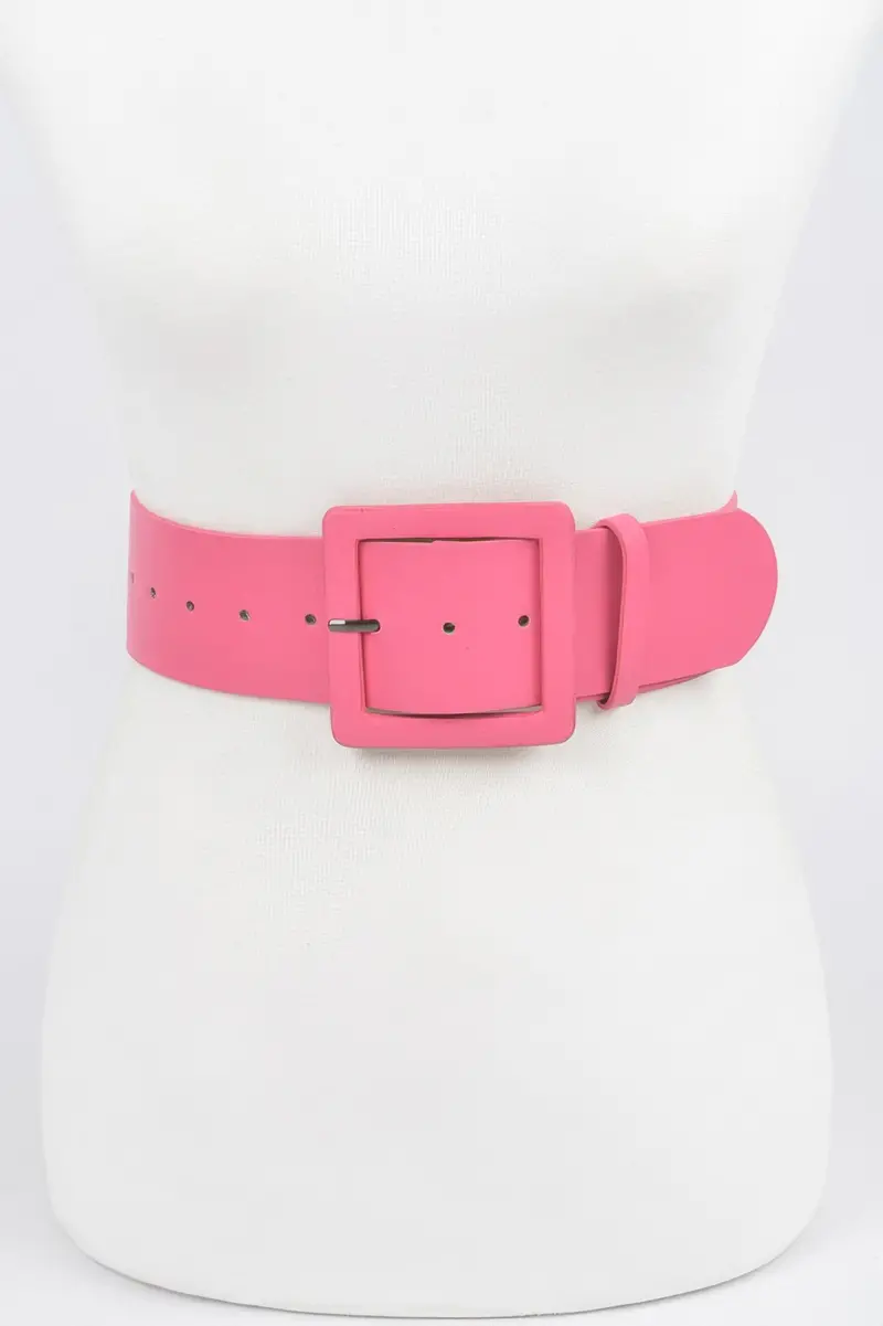 Faux Leather Wide Waist Belt 1