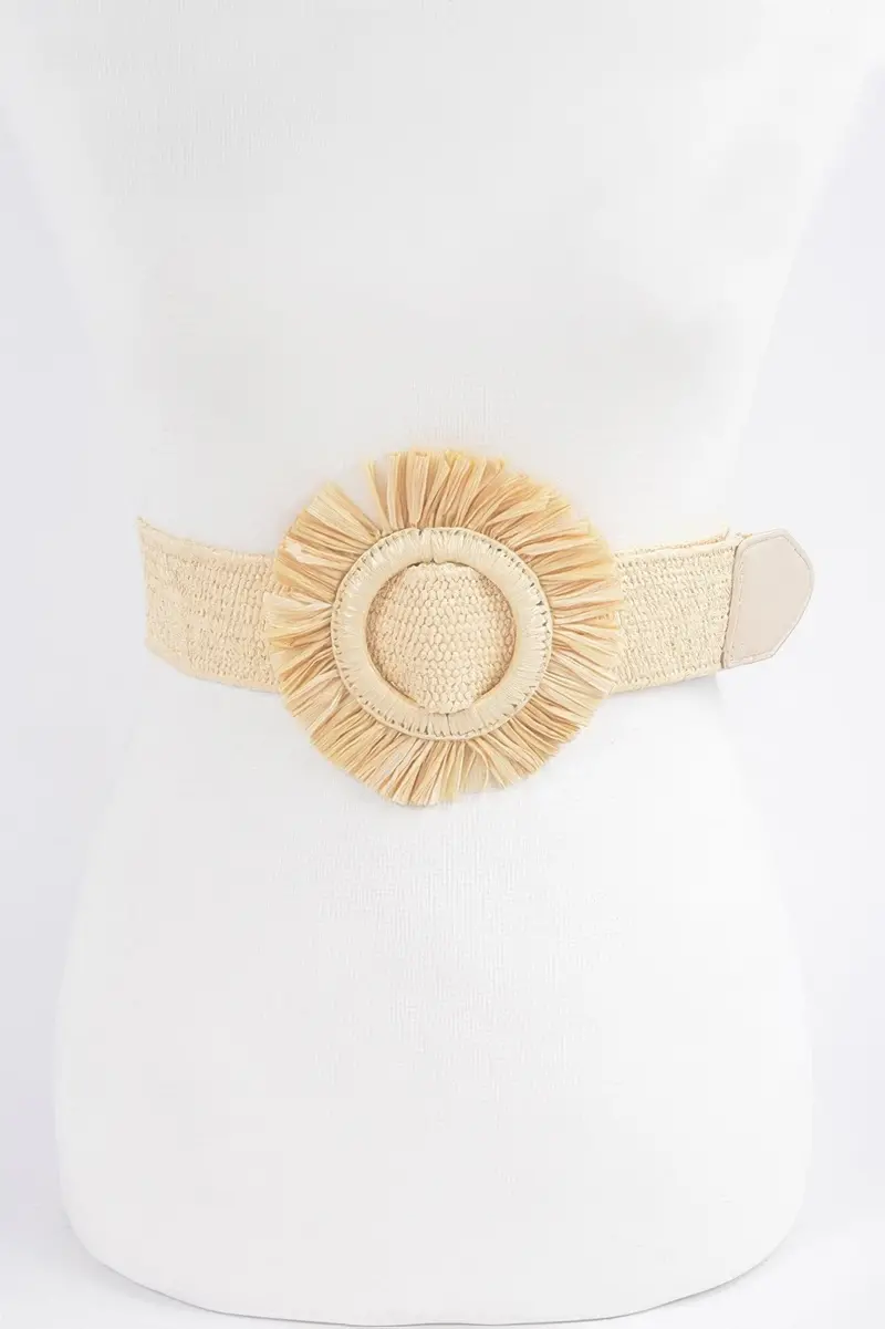 Faux Straw Elastic Belt 1