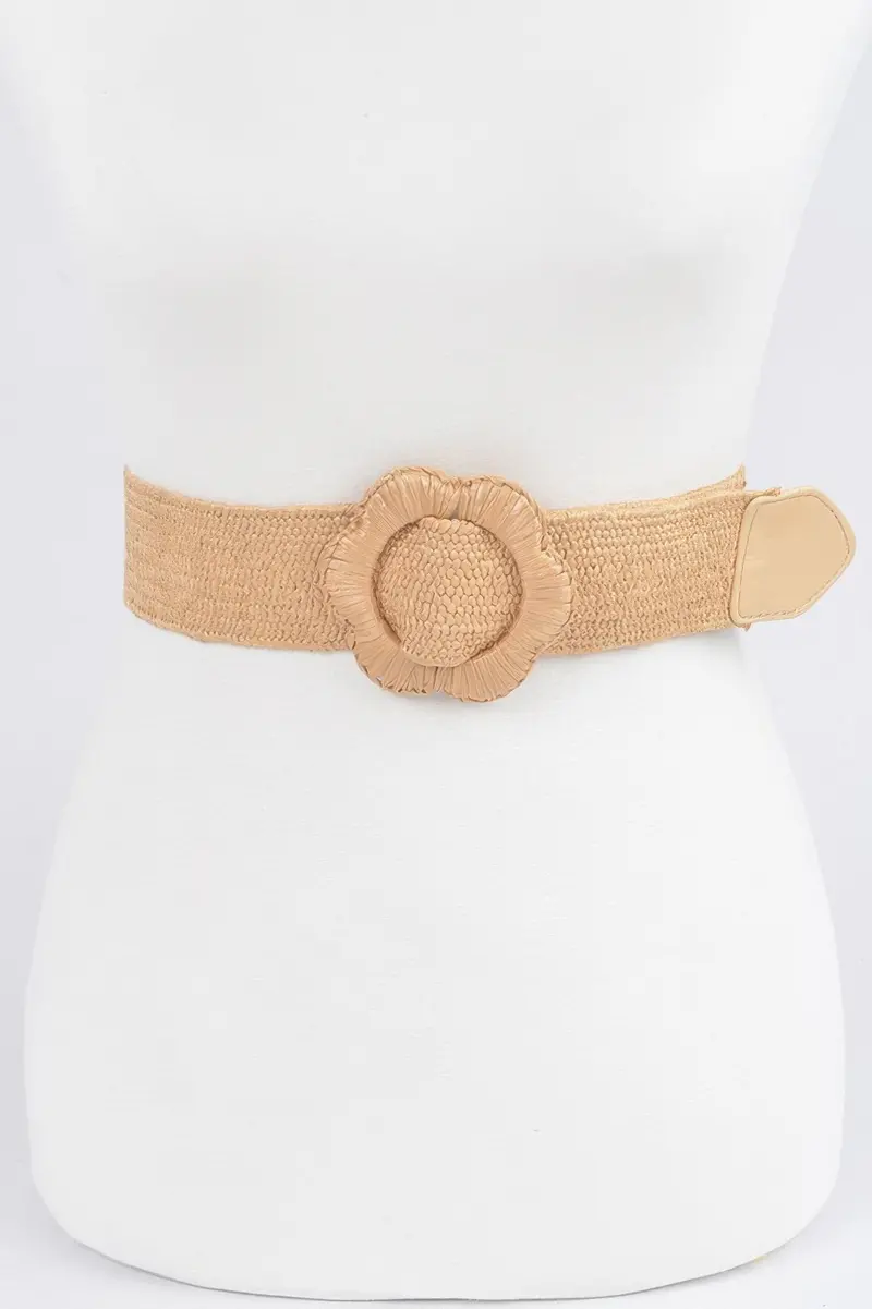 Faux Straw Elastic Belt 1