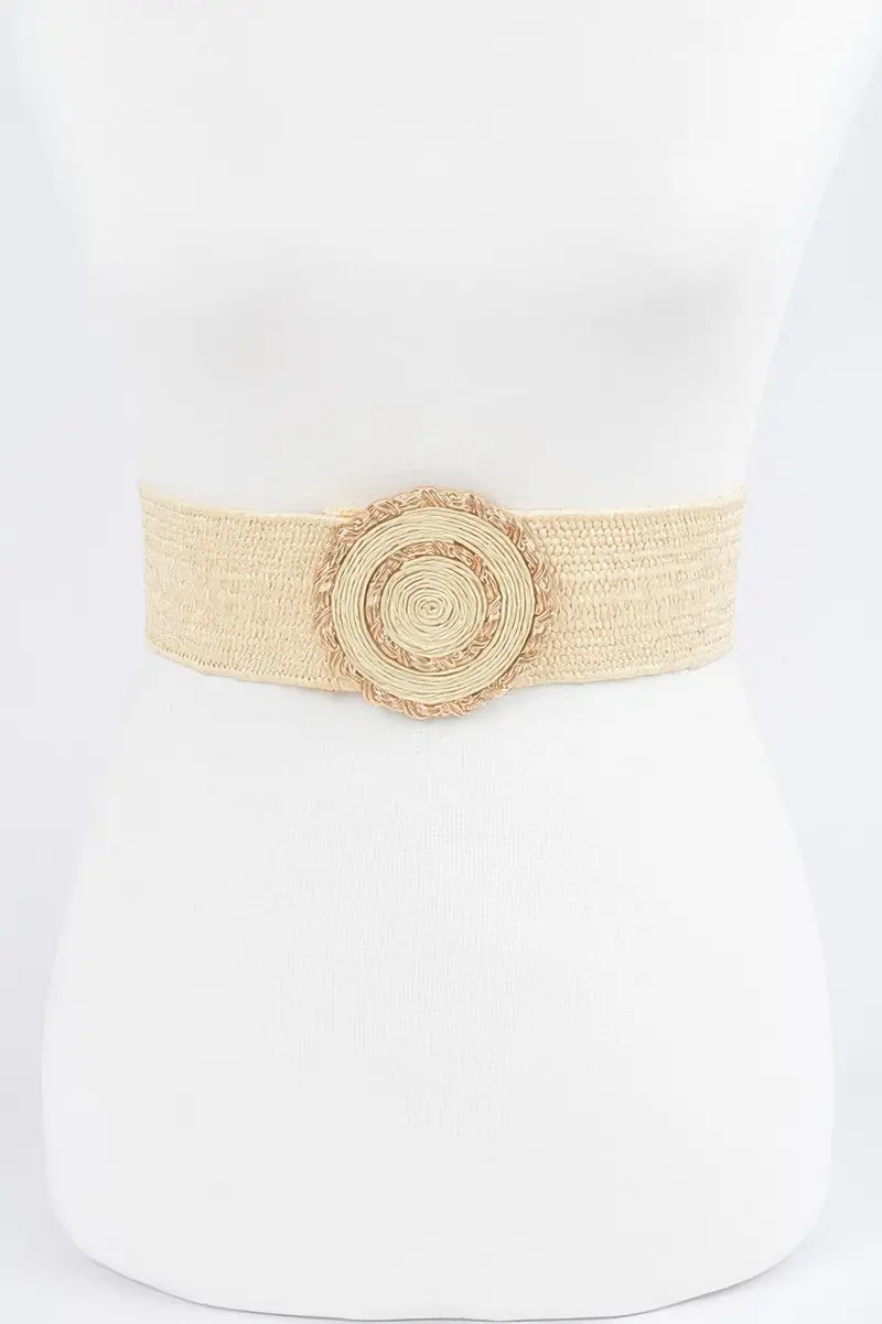 Faux Straw Elastic Belt 1