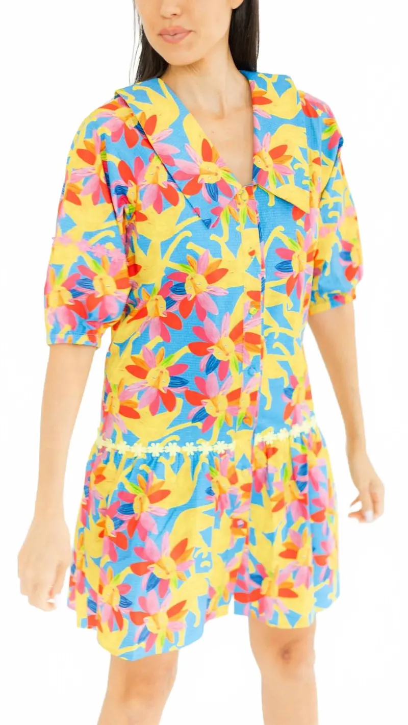 Faye Baywatch Dress In Yellow Multi 1