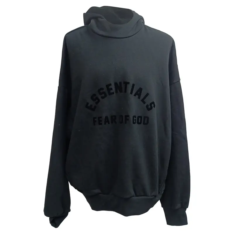 Fear Of God Essentials Hoodie In Black Cotton 1