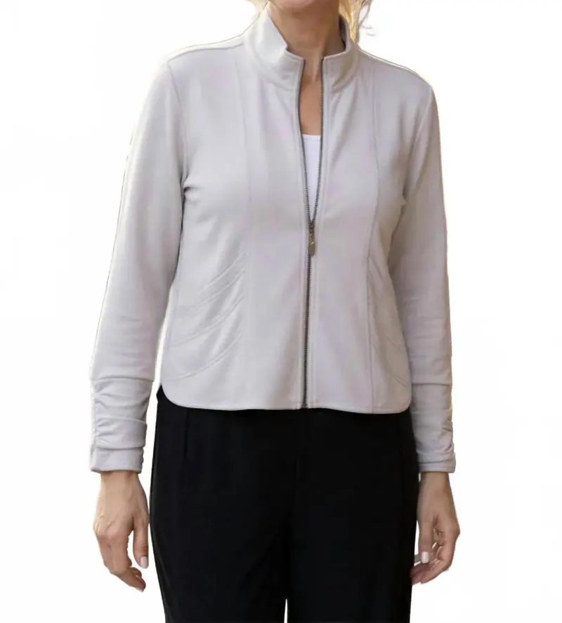 Feather Lux Knit Travel Jacket In Grey 1