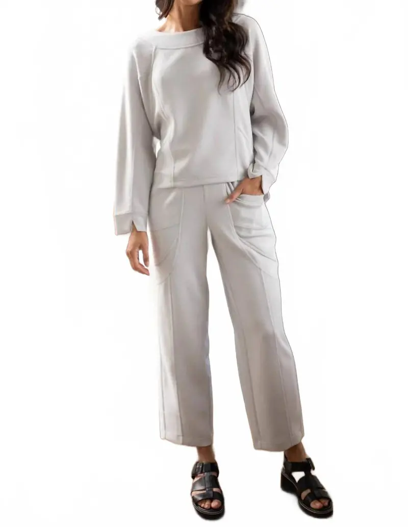 Feather Lux Knit Travel Pant In Grey 1