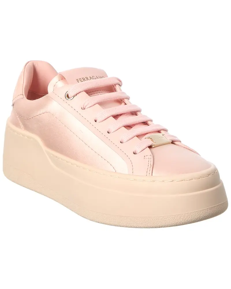 Ferragamo Dahlia Leather & Satin Sneaker 1