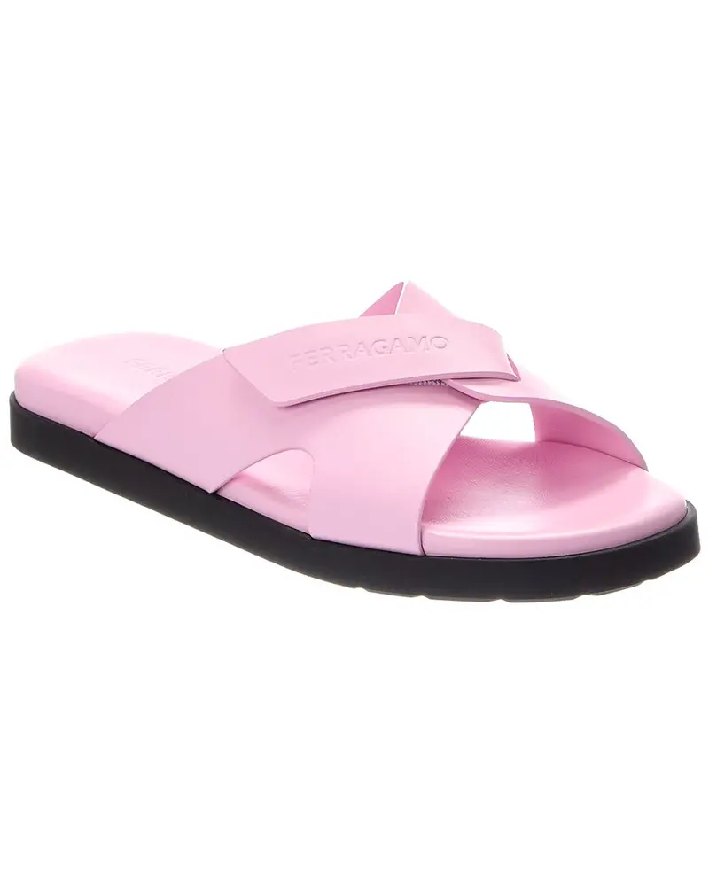 Ferragamo Fidal Leather Flat Sandal 1