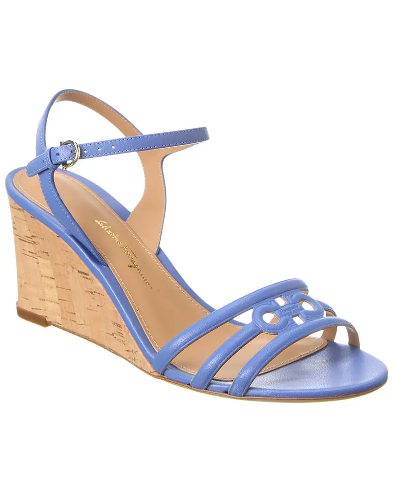 Ferragamo Fieri Leather Wedge Sandal 1