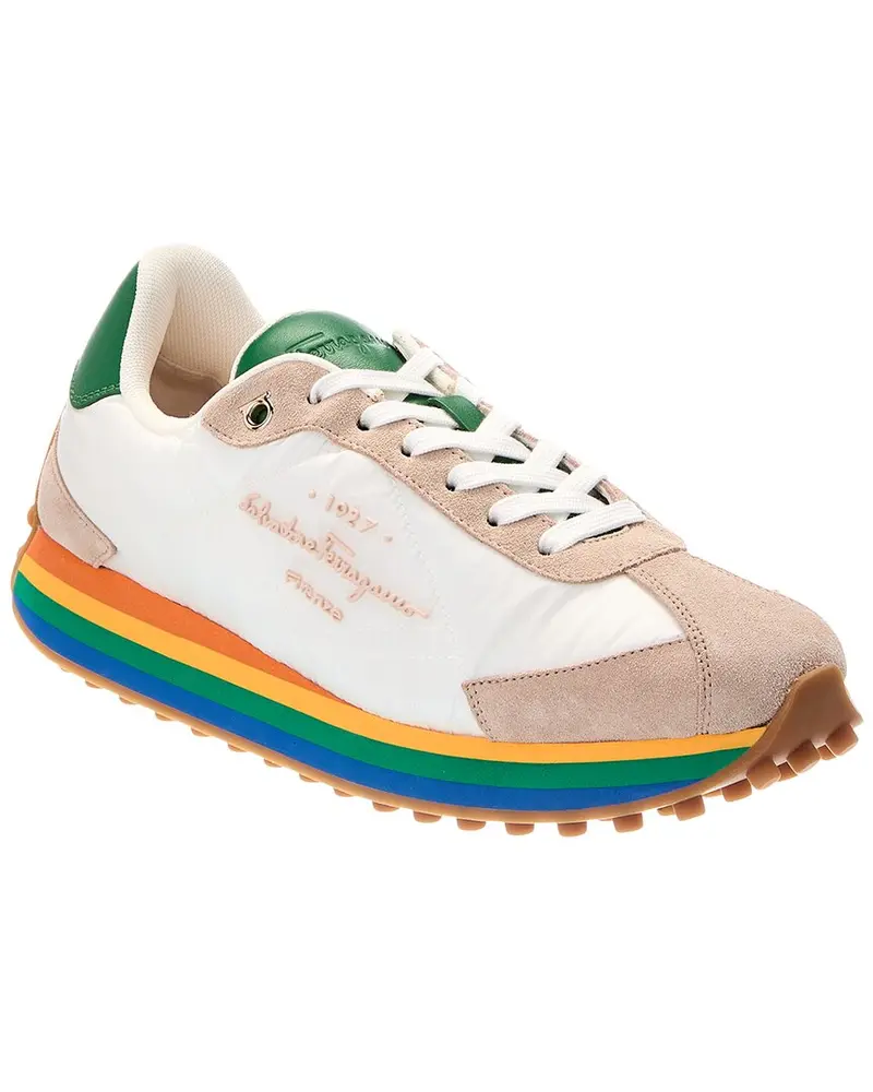 Ferragamo Iggy Suede-Trim Sneaker 1