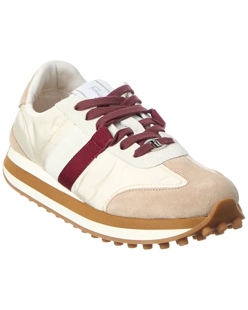 Ferragamo Iulia Suede-Trim Sneaker 1