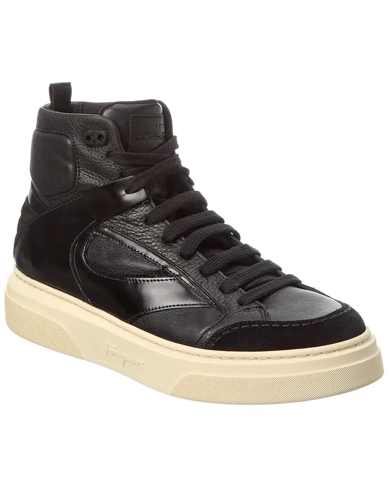Ferragamo Leather High-Top Sneaker 1