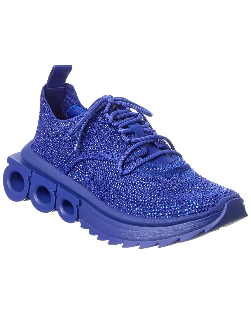 Ferragamo Nima Strass Leather-Trim Sneaker 1