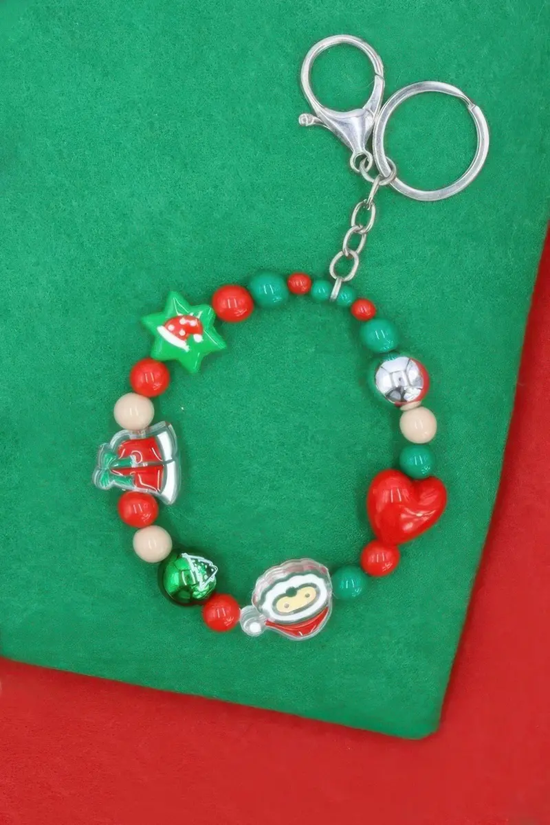 Festive Stretch Bracelet Keychain For Christmas 1