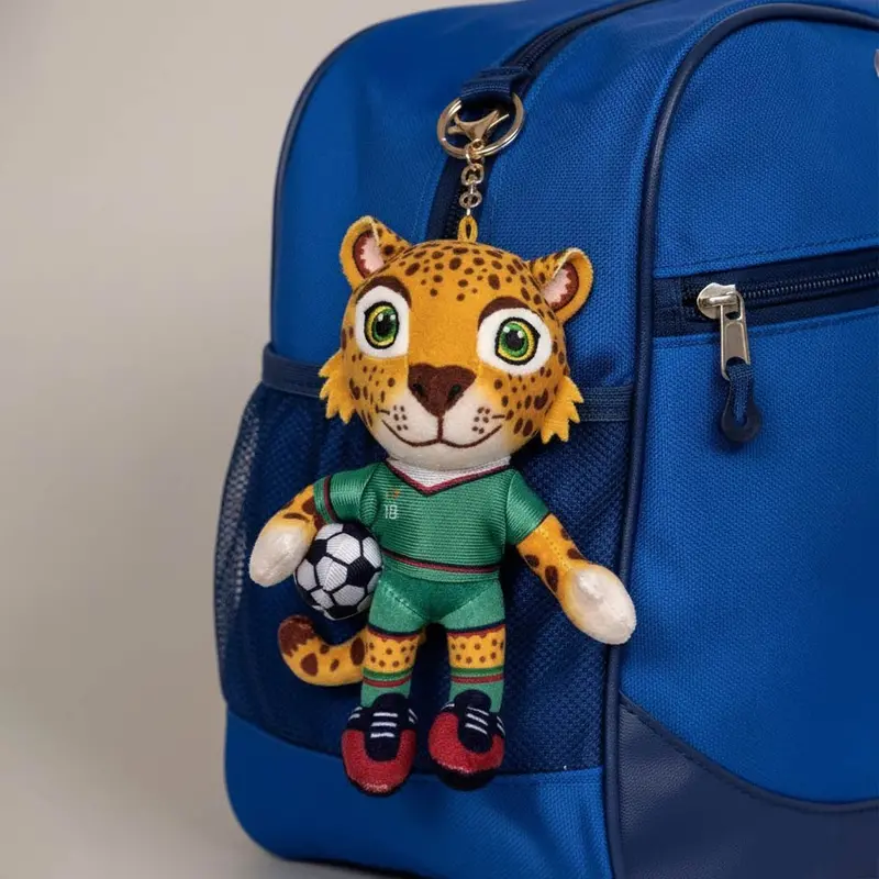 Fifa World Cup 2026 Soccer Mexico Leopard Character Plush Doll Keychain Bag Charm 1
