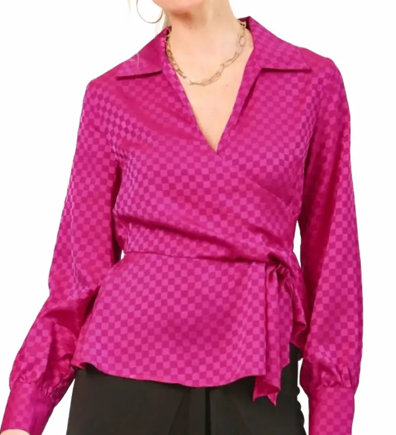 Fireside Long Sleeve Top In Fuchsia 1