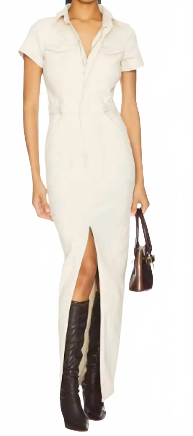 Fit For Success Denim Dress In Ivory 1
