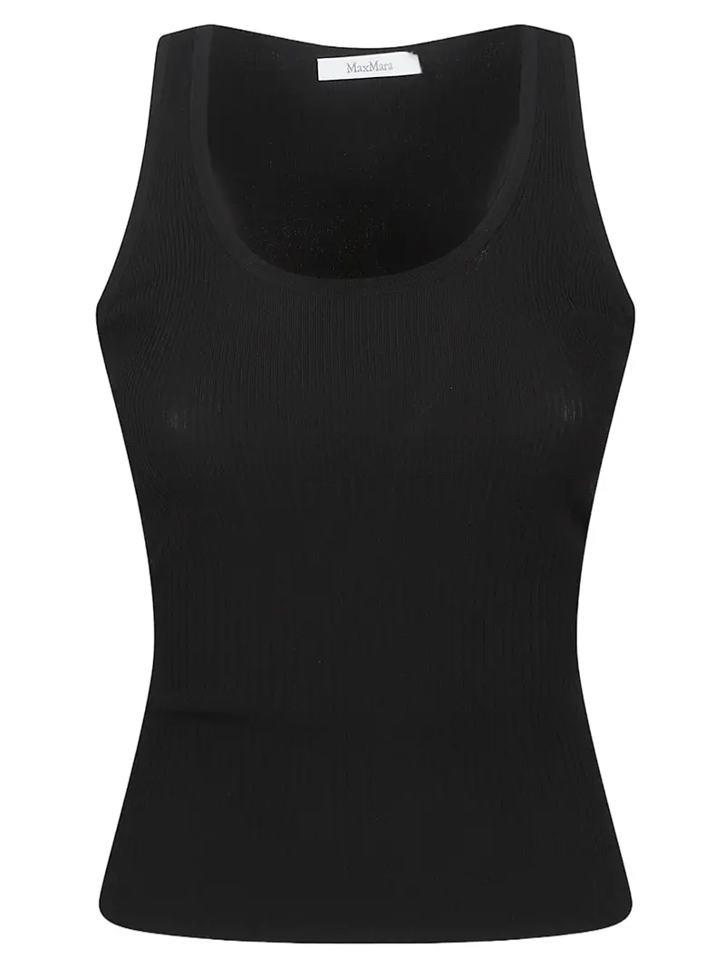 Fitted Ribbed Tank Top With Scoop Neckline 1