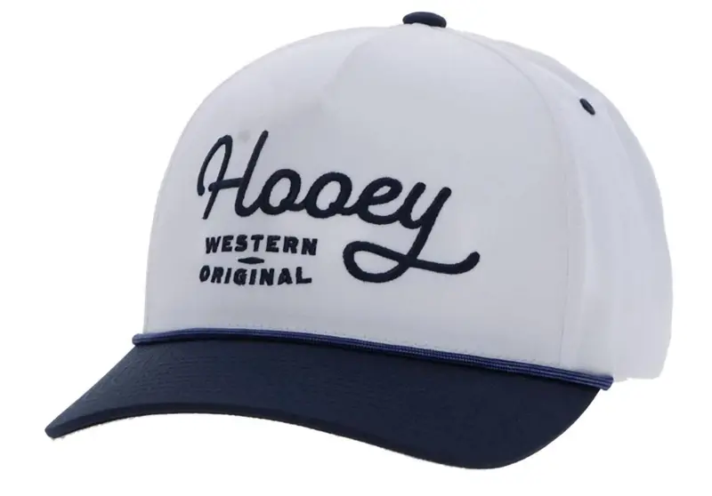 Five Panel Trucker Cap In White/Navy 1