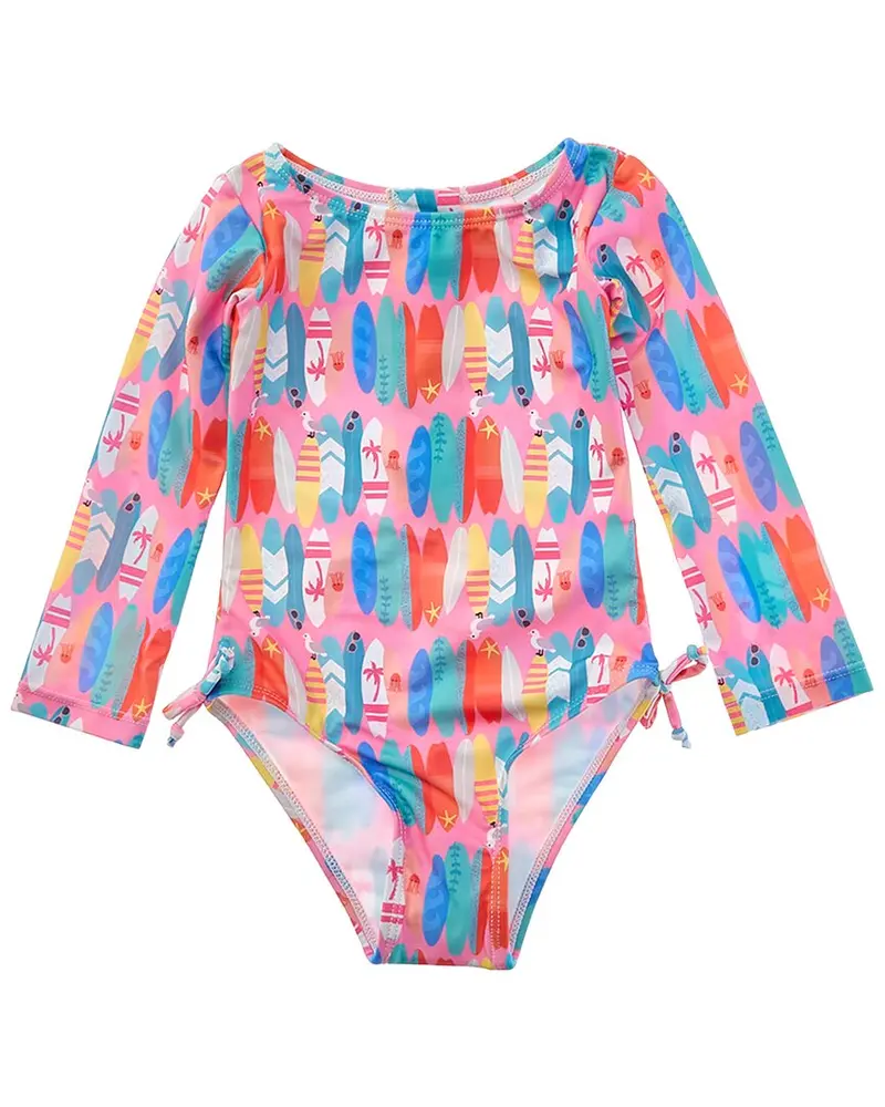Flap Happy One Piece Pink Beach Boards Swimsuit 1