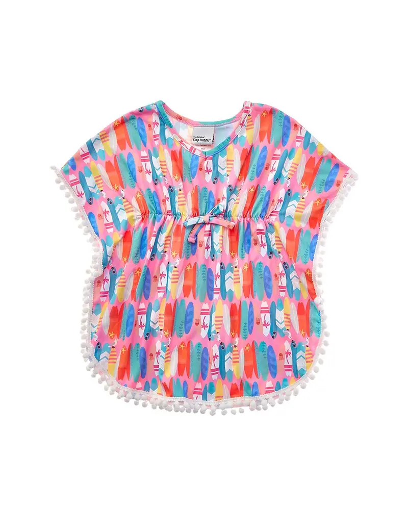 Flap Happy Pink Beach Boards Rash Guard Top 1
