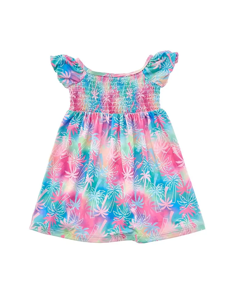 Flap Happy Pink Tropical Palms Dress 1