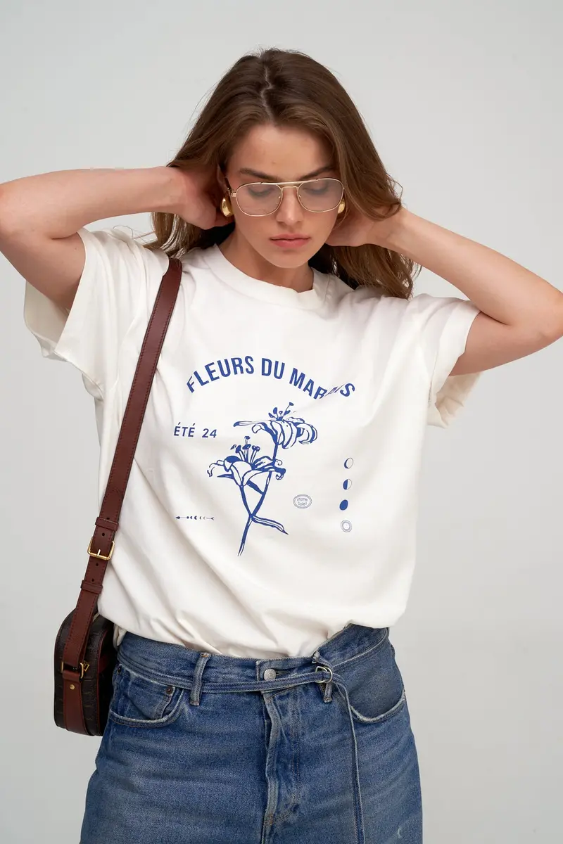 Fleurs Du Marais Printed Swim Cover Up Tshirt Oversize 1