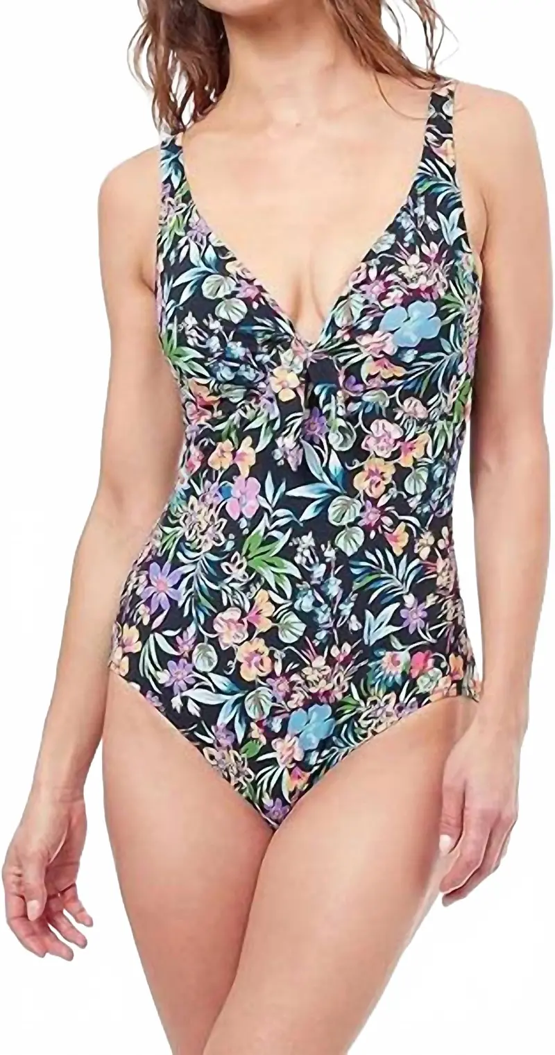 Flora V-Neck One Piece In Floral 1