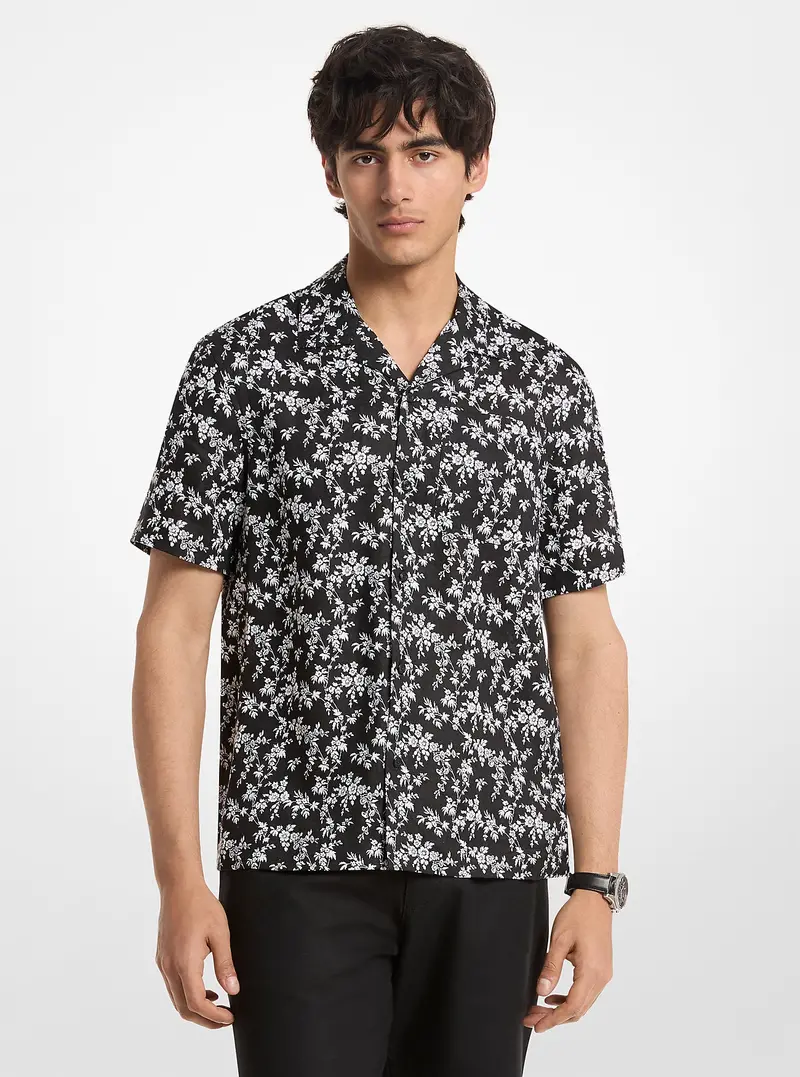 Floral Print Linen Camp Shirt 1