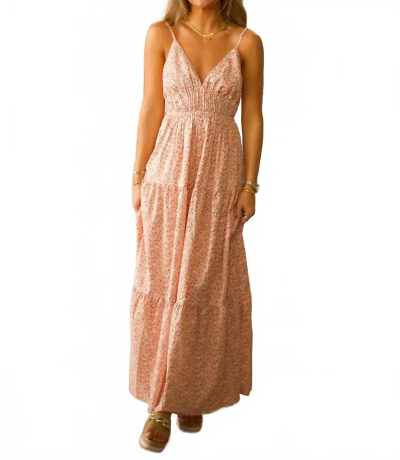 Floral Print Maxi Dress In Mediterranean Bloom 1