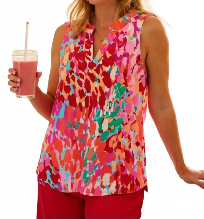 Floral Print Sleeveless Top In Multi 1