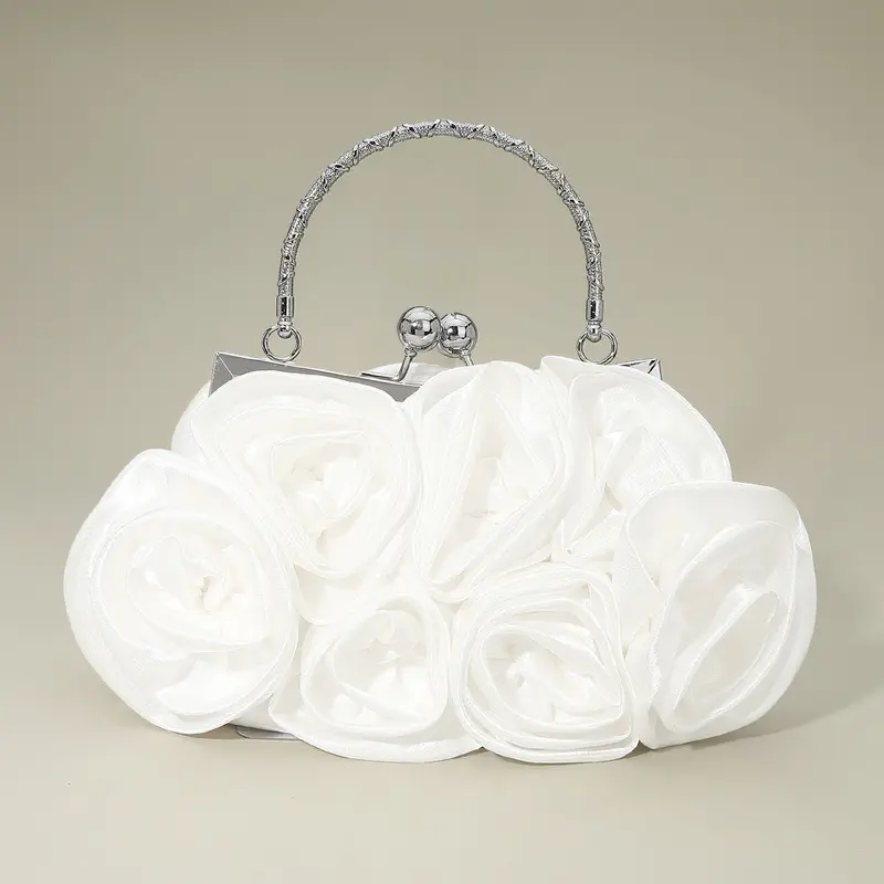 Floral Top Handle Evening Clutch Crossbody Bag 1