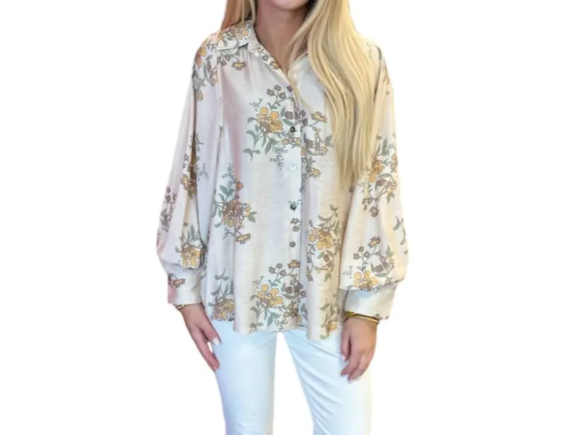 Floral Top In Ecru 1