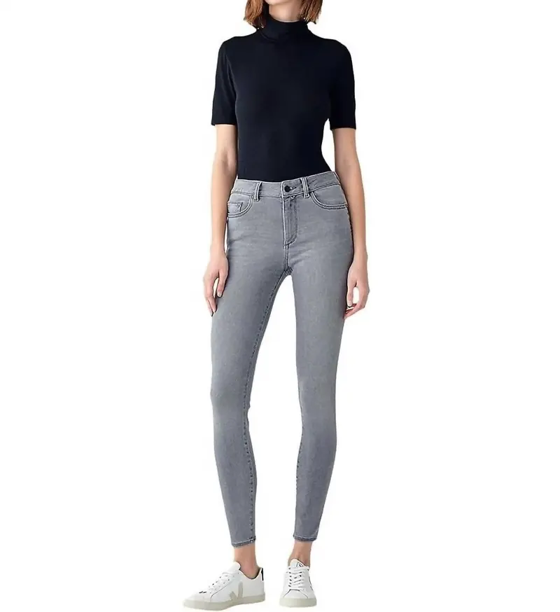 Florence Skinny Mid-Rise Jeans In Storm 1