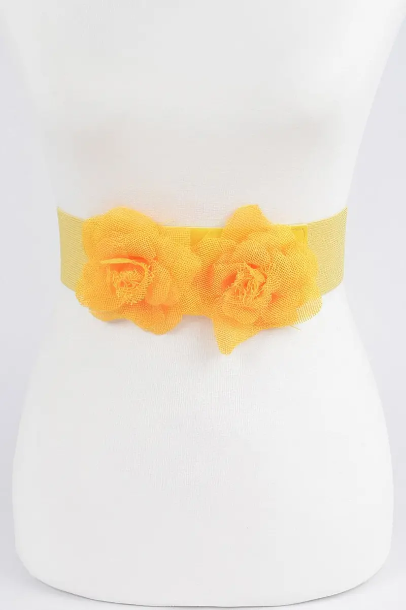 Flower Buckle Elastic Belt 1