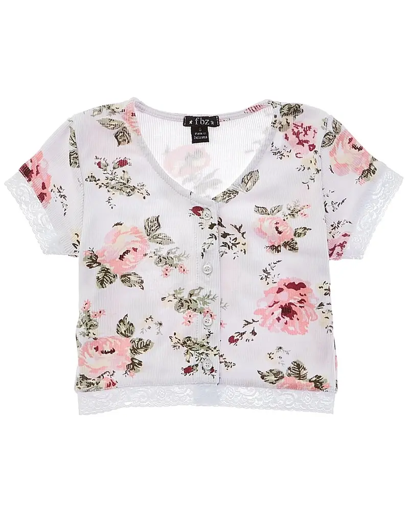 Flowers By Zoe Rib 2X2 Jersey Top 1
