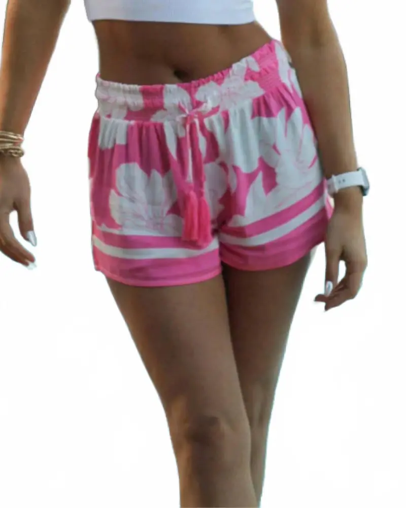 Flowy Beach Shorts In Pink 1