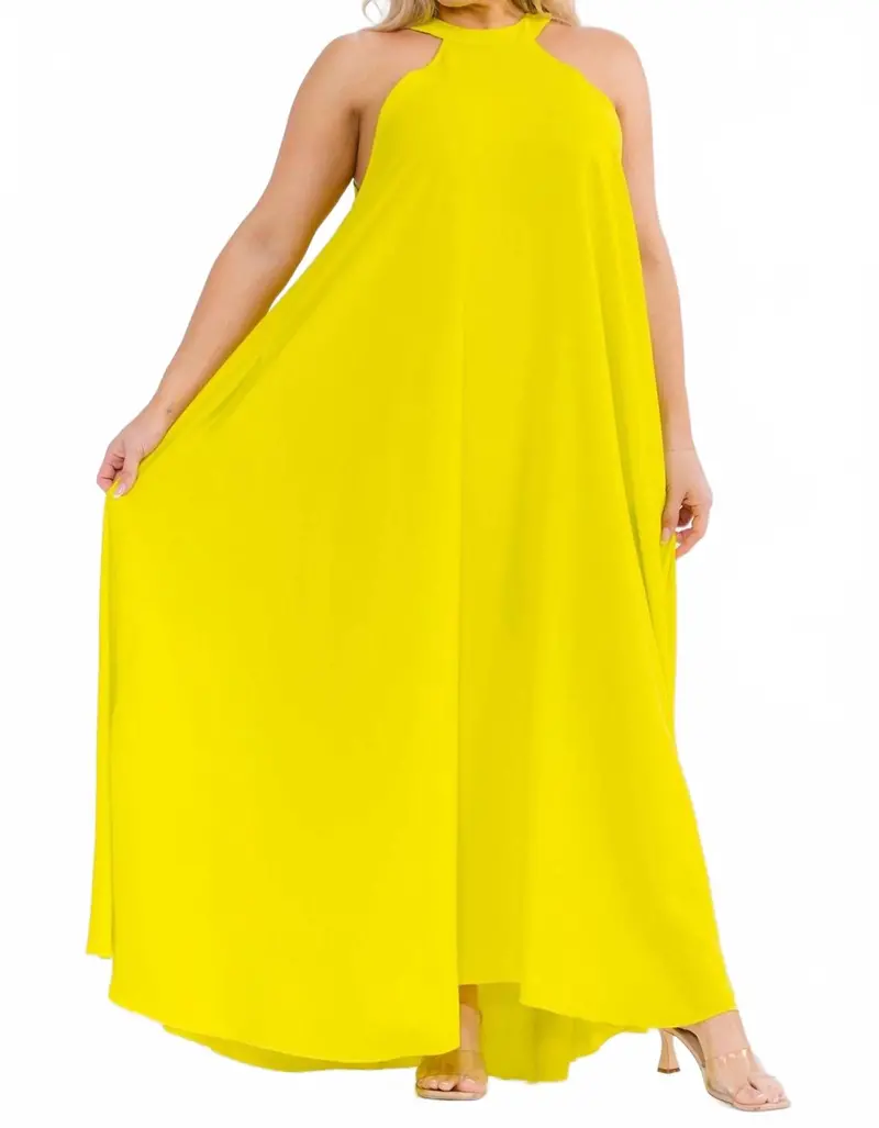 Flowy Maxi Dress In Yellow 1