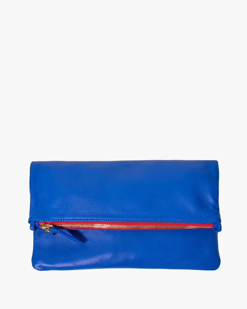 Foldover Clutch In Electric Blue 1