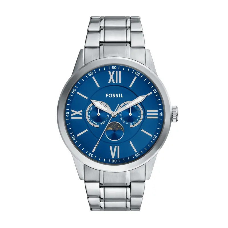 Fossil Men's Flynn Multifunction Silver-Tone Bracelet Watch 1