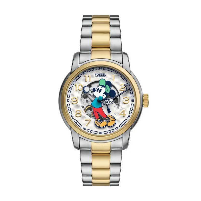 Fossil Unisex Disney Mickey Mouse X Fossil Limited-Edition Three-Hand, Two-Tone Stainless Steel Golf Watch 1