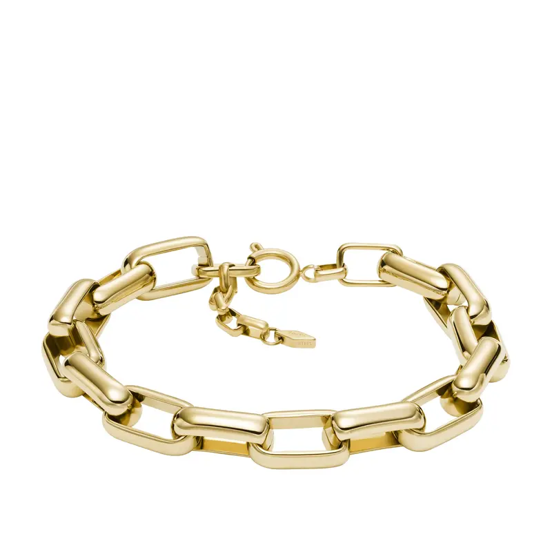 Fossil Women's Archival Core Essentials Gold-Tone Brass Chain Bracelet 1