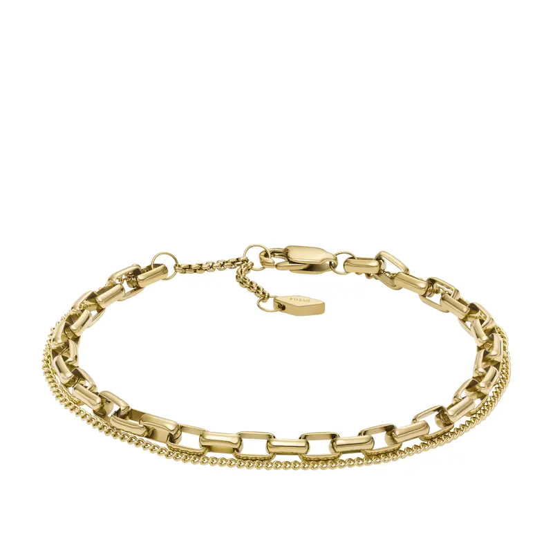 Fossil Women's Archival Core Essentials Gold-Tone Stainless Steel Chain Bracelet 1